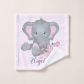 かわいい水彩象ベビー ウォッシュタオル (ウォッシュタオル)