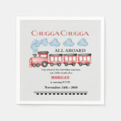 かわいい水彩赤い列車任意の年齢誕生日 スタンダードカクテルナプキン (正面)