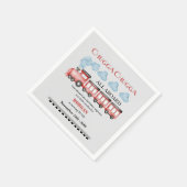 かわいい水彩赤い列車任意の年齢誕生日 スタンダードカクテルナプキン (角)