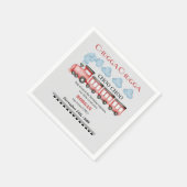 かわいい水彩赤い列車2nd誕生日 スタンダードカクテルナプキン (角)