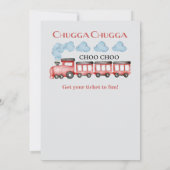 かわいい水彩赤い列車2nd誕生日 招待状 (裏面)