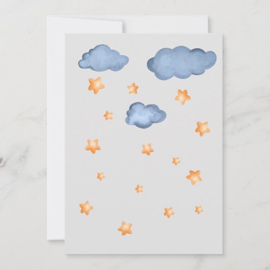 かわいい水彩赤ちゃんシャワー 招待状 (裏面)