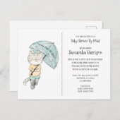 かわいい水彩赤ちゃんシャワーbyメール インビテーションポストカード (正面/裏面)