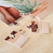 かわいい水彩赤カンガルーパーソナライズされたキッズ ジグソーパズル (側面)