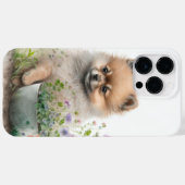 かわいい水彩赤ポメラニア犬子犬 Case-Mate iPhoneケース (裏面 (横))