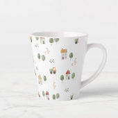 かわいい水彩農場のパターン カフェラテマグ (右)