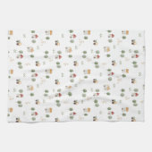 かわいい水彩農場のパターン キッチンタオル (横)