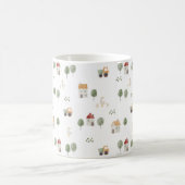 かわいい水彩農場のパターン コーヒーマグカップ (中央)