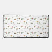 かわいい水彩農場のパターン デスクマット (正面)