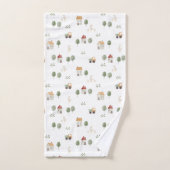 かわいい水彩農場のパターン バスタオルセット (ハンドタオル)