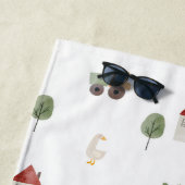 かわいい水彩農場のパターン ビーチタオル (インサイチュ)