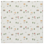 かわいい水彩農場のパターン ファブリック (見本)