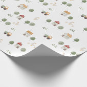 かわいい水彩農場のパターン ラッピングペーパー (角)