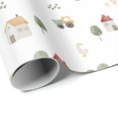 かわいい水彩農場のパターン ラッピングペーパー (ロールコーナー)