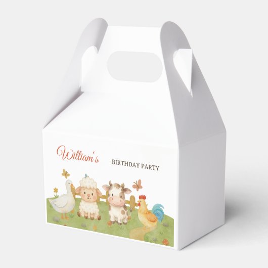 かわいい水彩農場の動物の誕生日 フェイバーボックス (正面サイド)