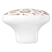 かわいい水彩農家の納屋の動物の絵柄 セラミックノブ (側面)