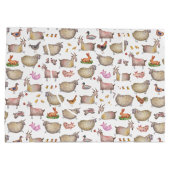 かわいい水彩農家の納屋の動物の絵柄 ラージペーパーバッグ (裏面)