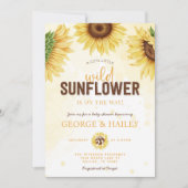 かわいい水彩野性ひまわり赤ちゃんシャワー 招待状 (正面)