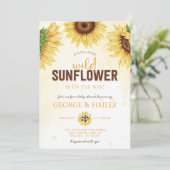 かわいい水彩野性ひまわり赤ちゃんシャワー 招待状 (スタンド正面)