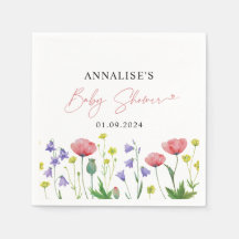 かわいい水彩野草の赤ちゃんシャワー