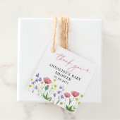 かわいい水彩野草の赤ちゃんシャワー フェイバータグ (インサイチュ)