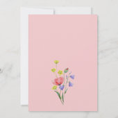 かわいい水彩野草の赤ちゃんシャワー 招待状 (裏面)