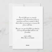 かわいい水彩雪だるま サンタ帽 & 花飾り シーズンカード (裏面)