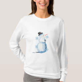 かわいい水彩雪だるま Tシャツ