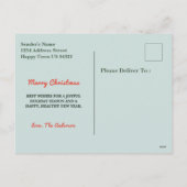 かわいい水彩雪の村クリスマス シーズンポストカード (裏面)