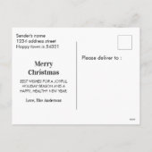 かわいい水彩雪の村メリークリスマス シーズンポストカード (裏面)