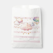 かわいい水彩雲スターベビーガールシャワーピンク フェイバーバッグ (正面)
