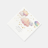 かわいい水彩雲スターベビーガールシャワー スタンダードカクテルナプキン (角)