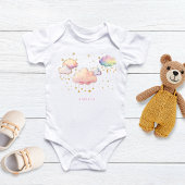 かわいい水彩雲スターベビーガールシャワー ベビーボディスーツ