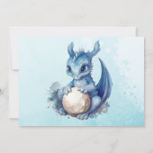 かわいい水彩青いドラゴンベビーシャワー 招待状 (裏面)