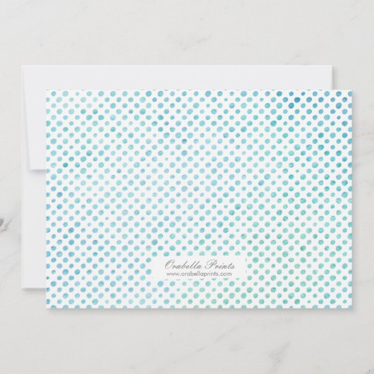 かわいい水彩青風船写真誕生日パーティー 招待状 (裏面)