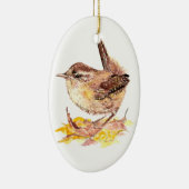 かわいい水彩青鳥、自然、野生動物 セラミックオーナメント (右)