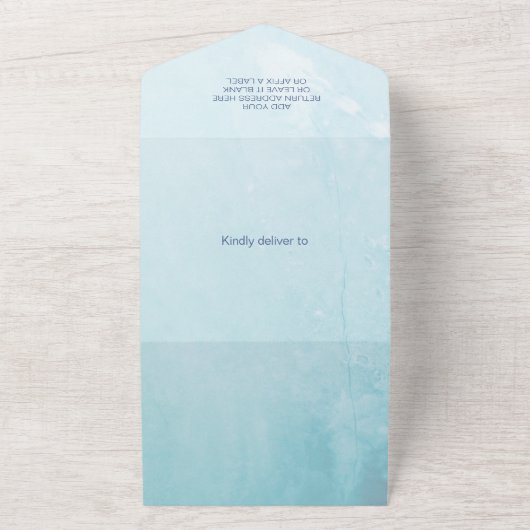 かわいい水彩青龍ベイビーシャワー オールインワン招待状 (外側)