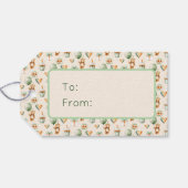 かわいい水彩風 1歳の誕生日 カップケーキ ギフトタグ (裏面横)