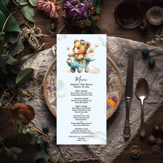 かわいい水彩飛行機テディベア メニュー