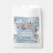 かわいい水彩飛行機ボーイバースデーパーティー フェイバーバッグ (正面)