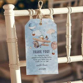 かわいい水彩飛行機 航空 誕生日 男の子 ギフトタグ