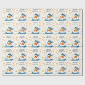 かわいい水彩魚の子供の誕生日包装紙 ラッピングペーパー (フラット)