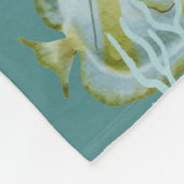 かわいい水彩魚の貝殻サンゴフリースブランケット フリースブランケット (角)