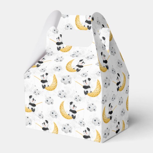 かわいい水彩魚釣りパンダ柄誕生日 フェイバーボックス (裏面サイド)