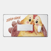 かわいい水彩鶏 デスクマット (キーボード&マウス)