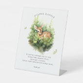 かわいい水彩鹿おむつラッフルサイン 台座サイン (正面)