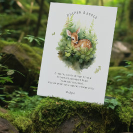 かわいい水彩鹿おむつラッフルサイン 台座サイン