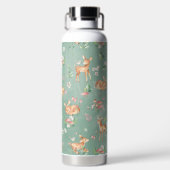 かわいい水彩鹿のパターン ウォーターボトル (背面)