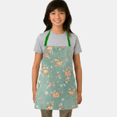 かわいい水彩鹿のパターン エプロン (インサイチュ)