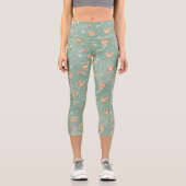 かわいい水彩鹿のパターン カプリレギンス (正面)